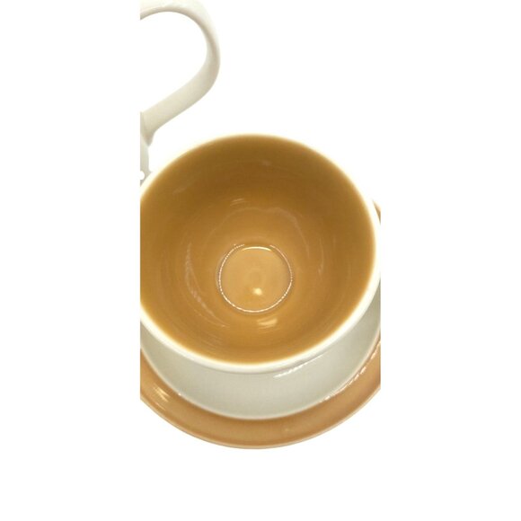 Tim Hortons Ceramic Teapot & Cup Set With Saucer Beige & White - Picture 6 of 7